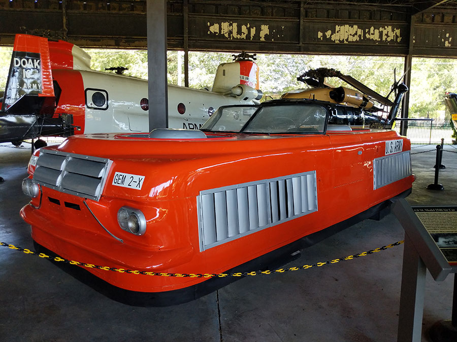 A US Army GEM 2-X vehicle on display at the US Army Transporation Museum.